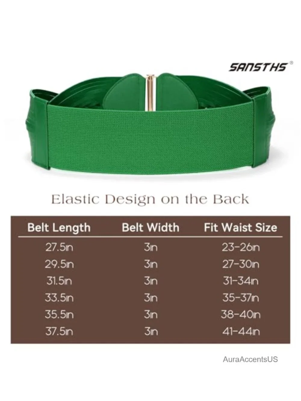 Wide Elastic Stretchy Waist Belt Faux Leather Snap Closure Women's Cinch Belt